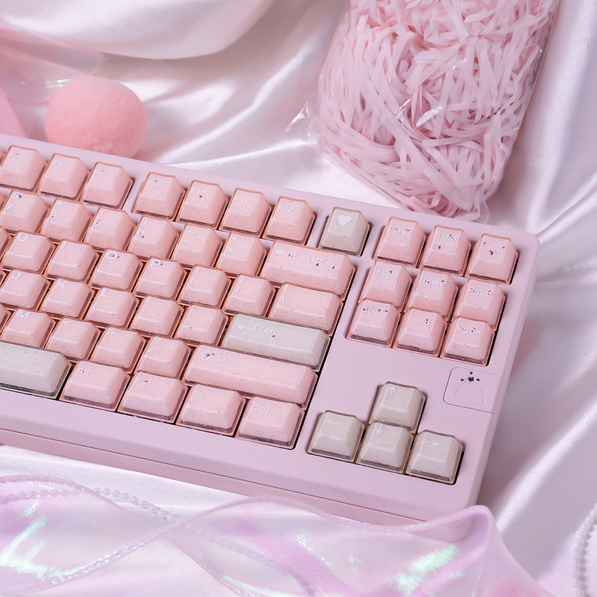Glitter Jade Transparent - ISO/ANSI Keycap Set - Cherry Profile
