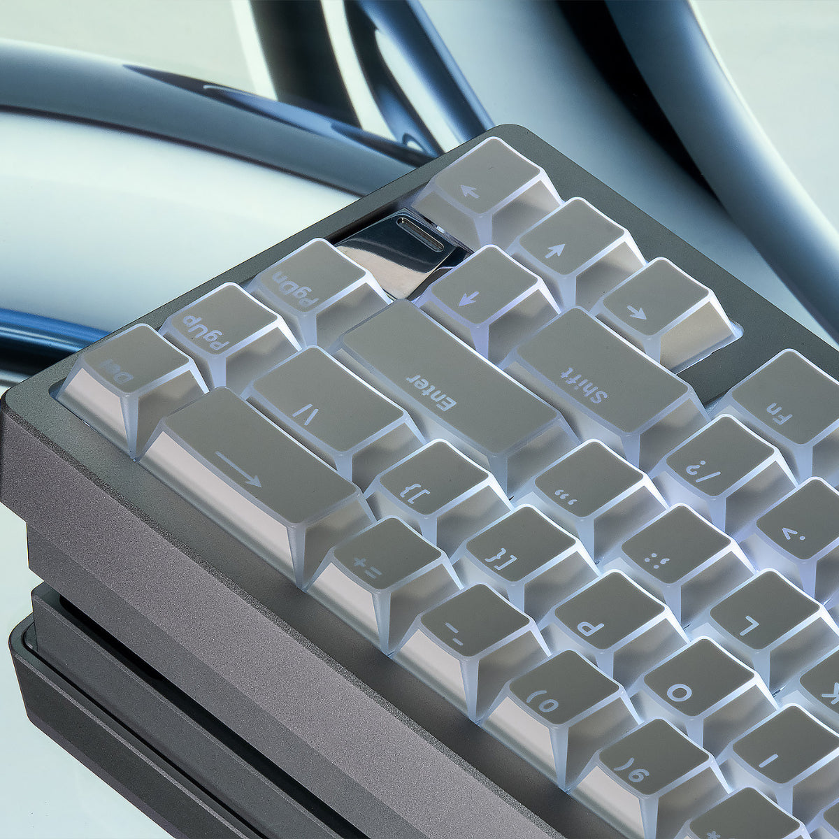 White Refraction - PBT - ANSI/ISO Keycap Set - Cherry Profile