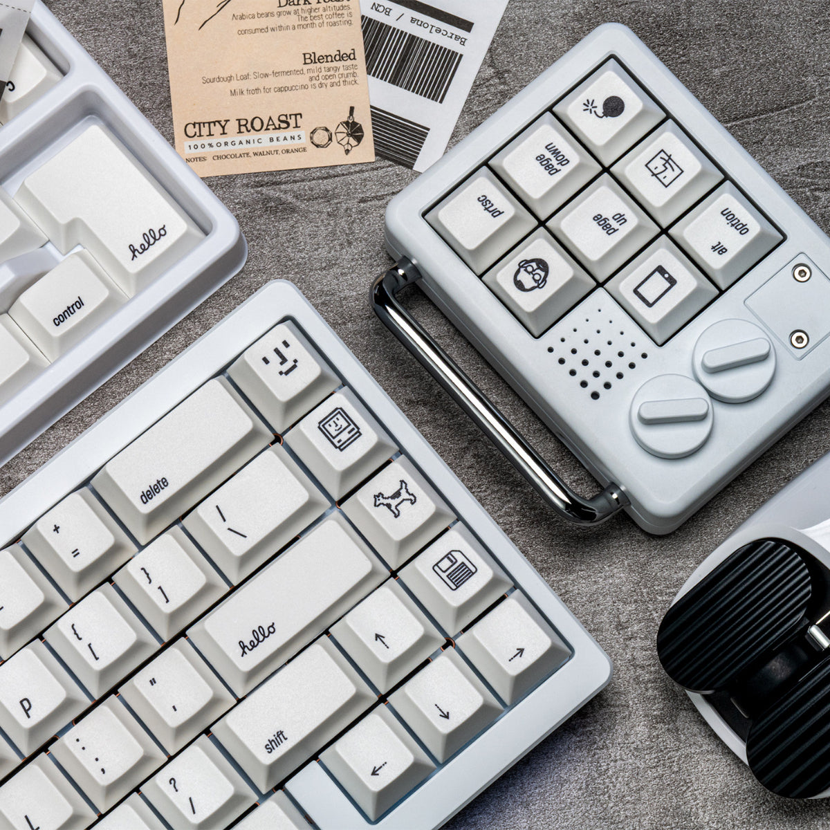 White Apple Style - PBT - ANSI Keycap Set - Cherry Profile