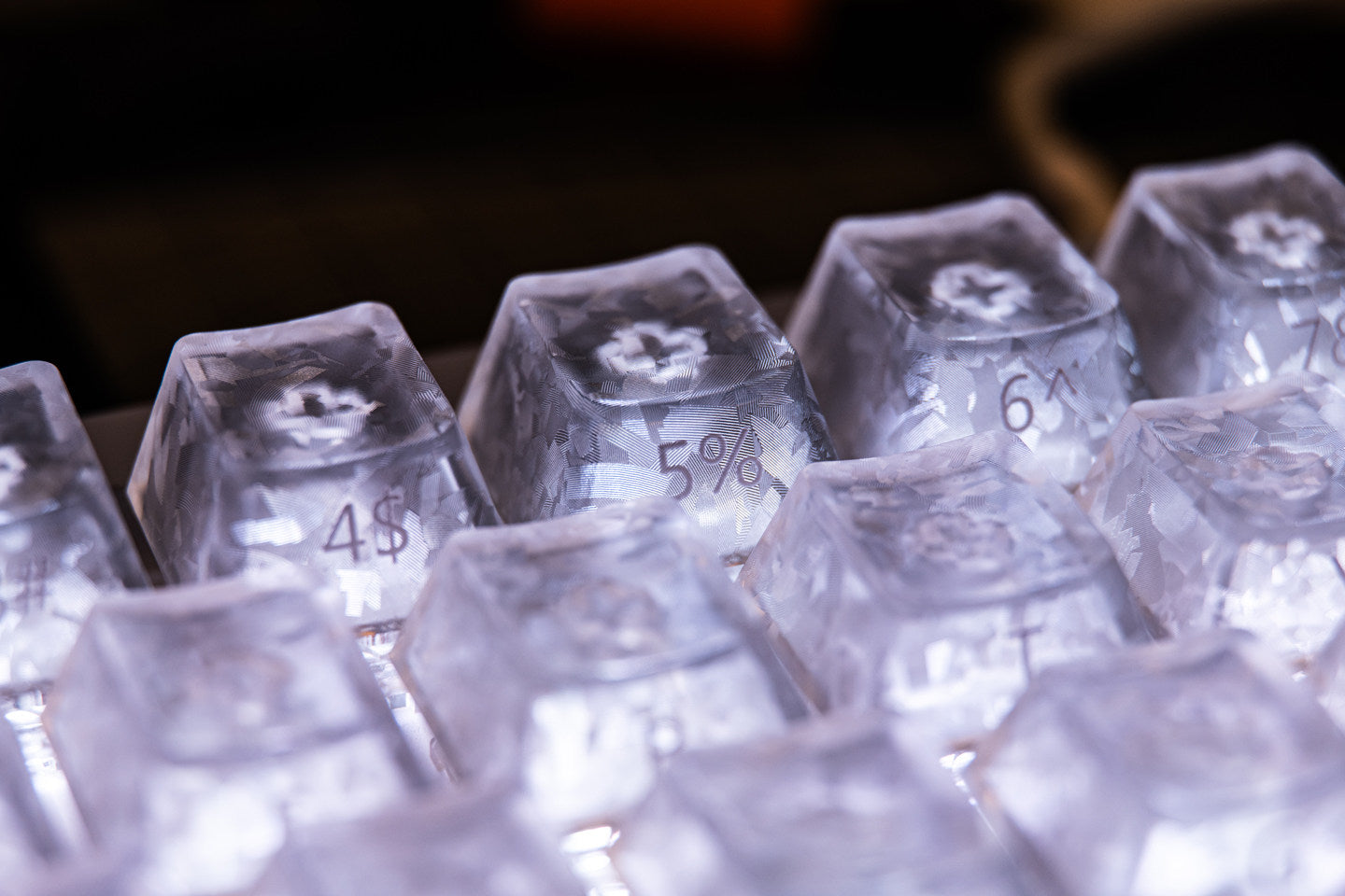 Black & White Carbon Texture Side-Print - ANSI Keycap Set - Cherry Profile