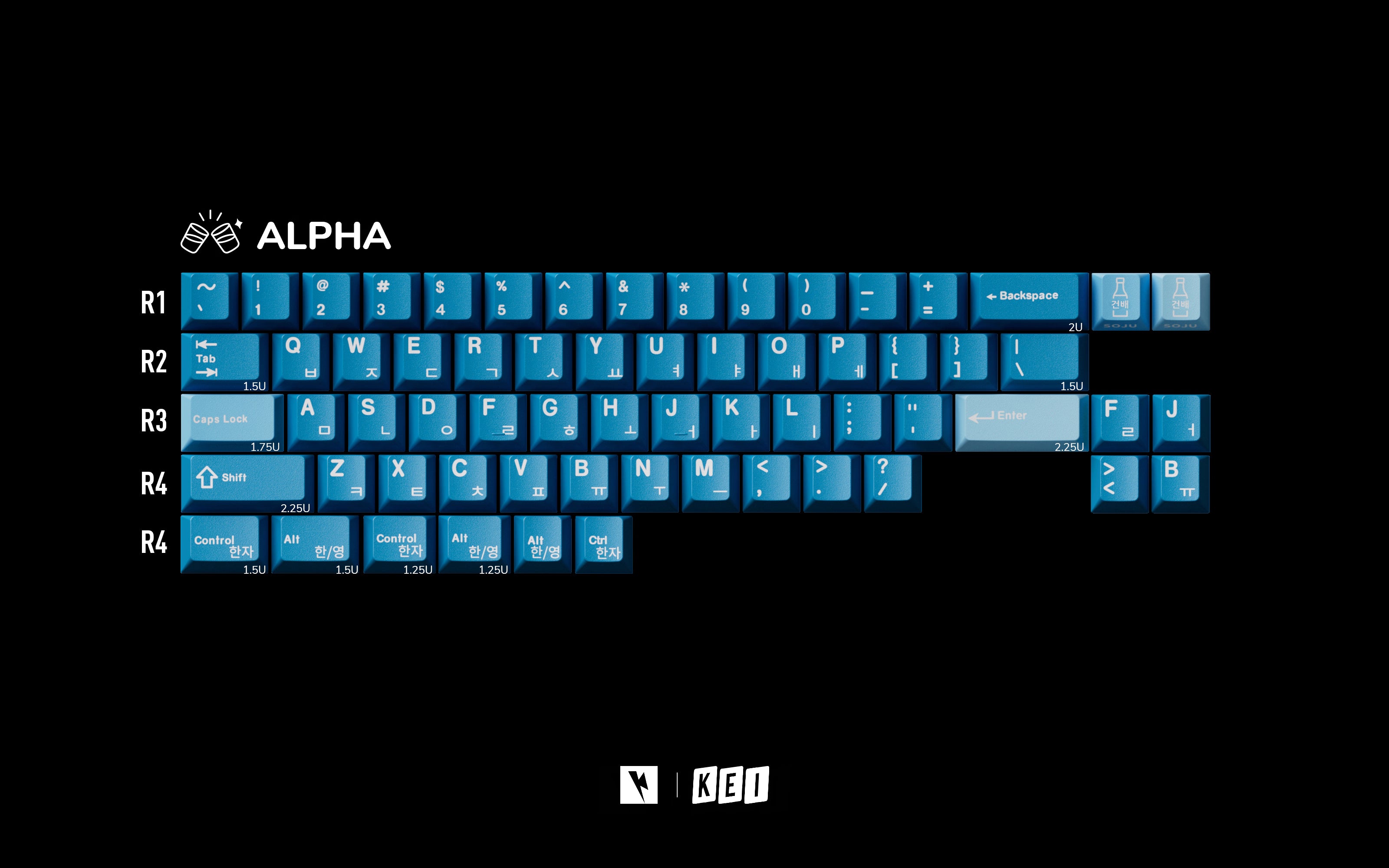 Keykobo - Juego de teclas Soju Blue R2