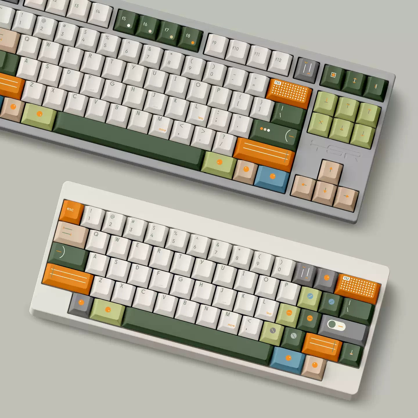 FBB - T52 Green Designer Minimalist PBT ANSI/ISO Keycap Set