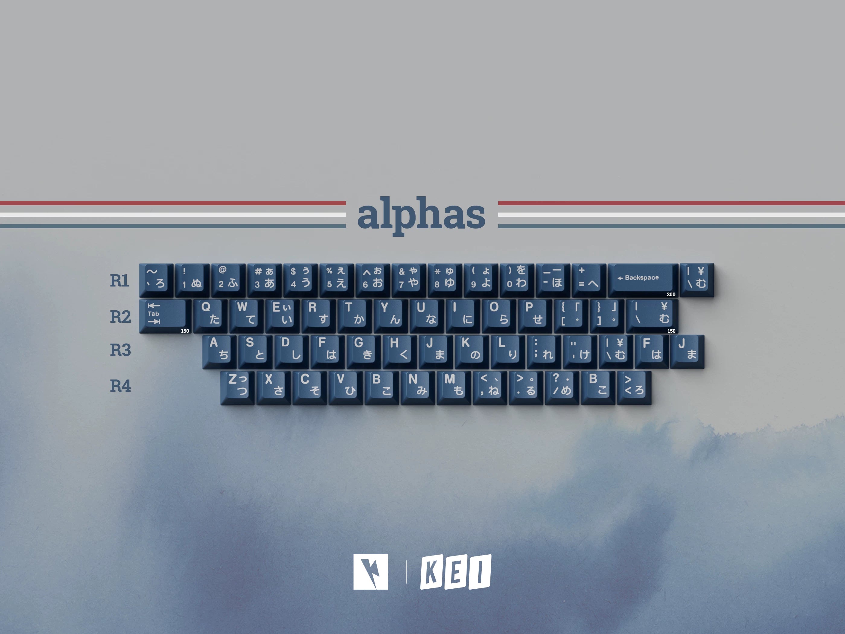 Keykobo - R-W-B ABS Double-Shot ANSI/ISO Keycap Set