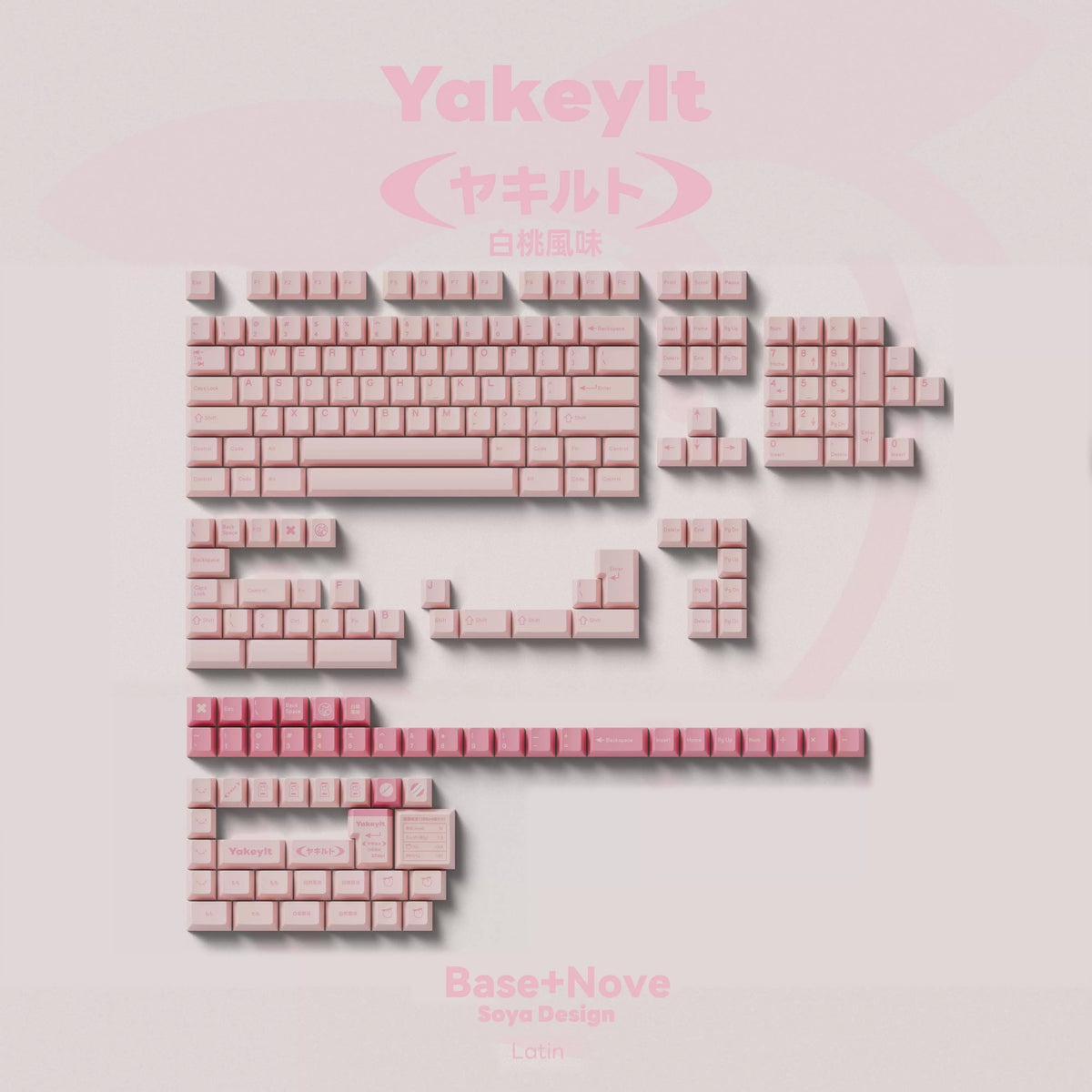 TUTKEYS - Yakeylt Peach PBT Cherry Profile ANSI/ISO Keycap Set
