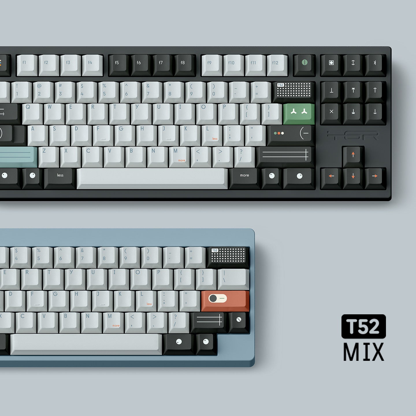 FBB - T52 Green Designer Minimalist PBT ANSI/ISO Keycap Set