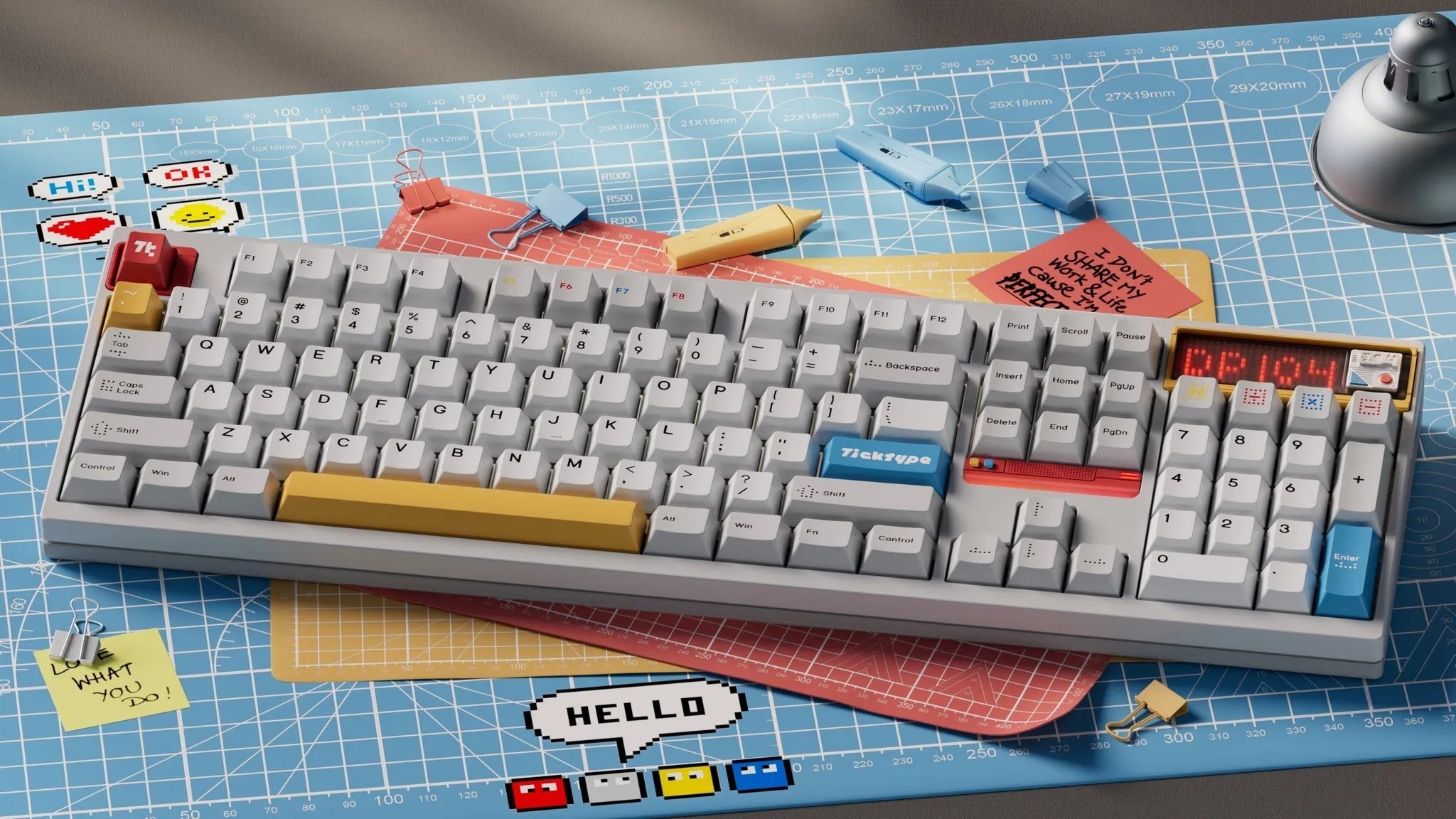 Ticktype - DP104 Mechanische Tastatur in voller Größe