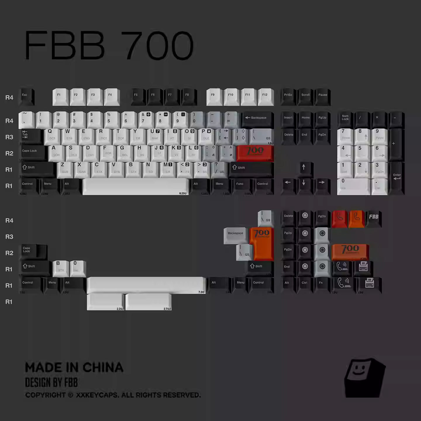 FBB - Retro 700 Original Keycap ANSI/ISO Set