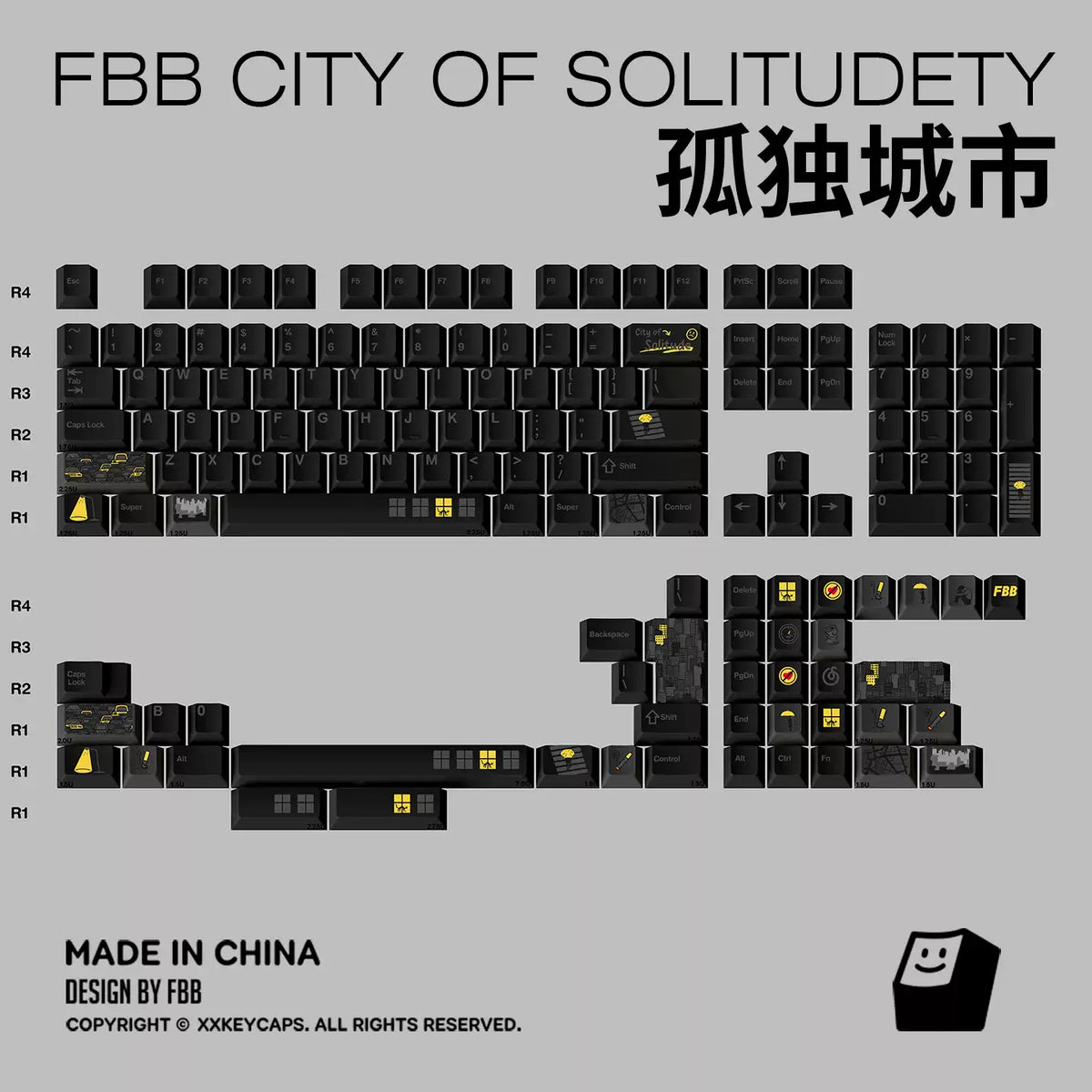 FBB – Lonely City PBT Tastenkappen-Set ANSI/ISO