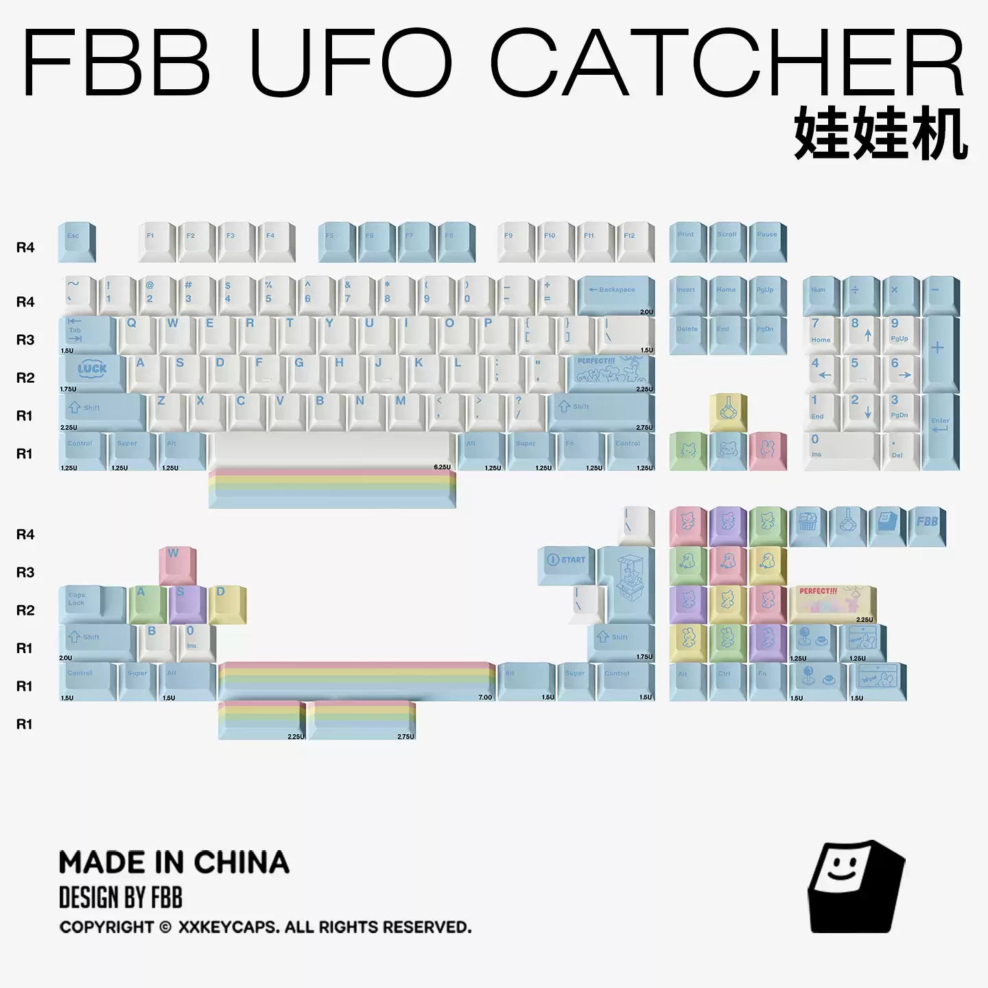 FBB - UFO Catcher Cute PBT ANSI/ISO Keycap Set