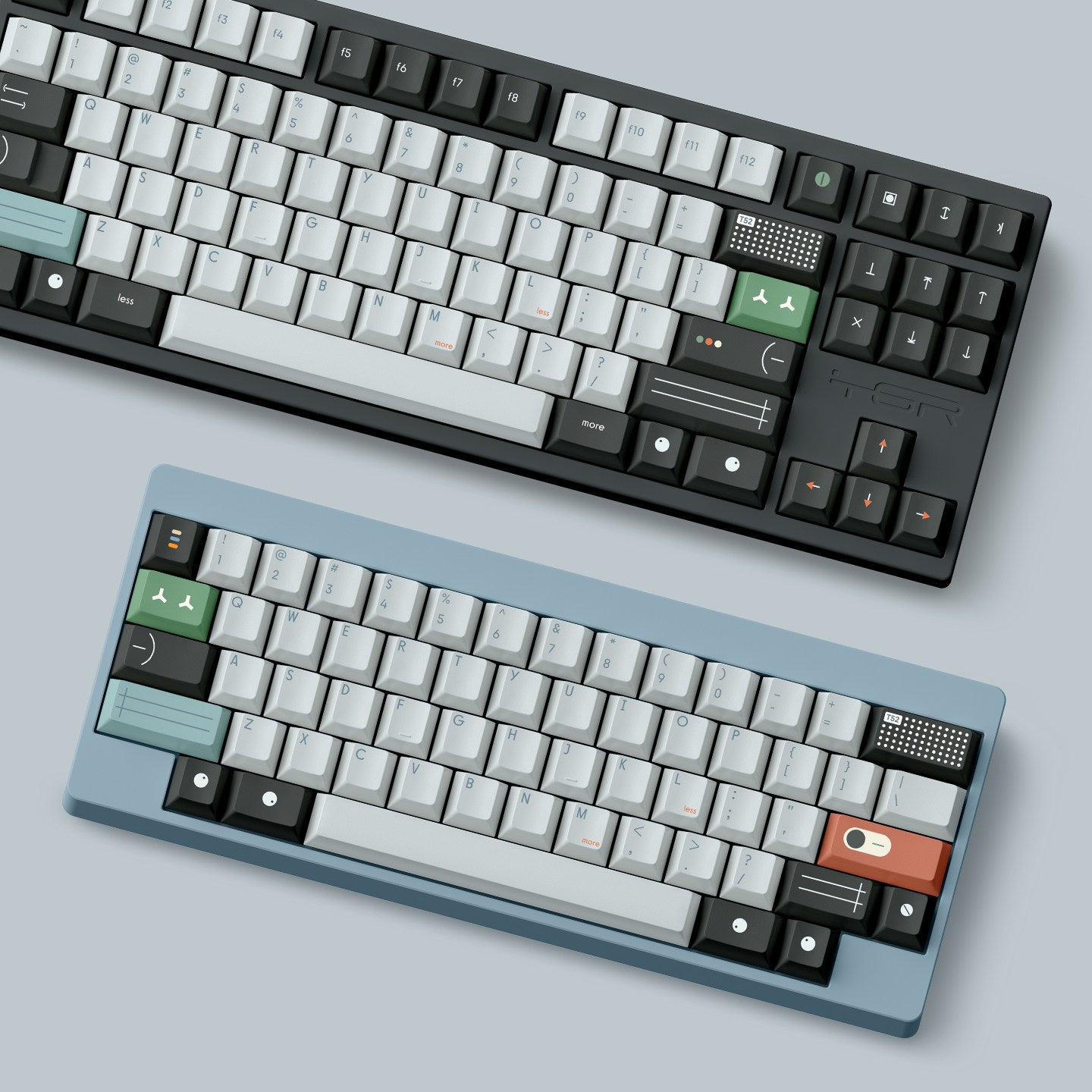 FBB - T52 Green Designer Minimalist PBT ANSI/ISO Keycap Set