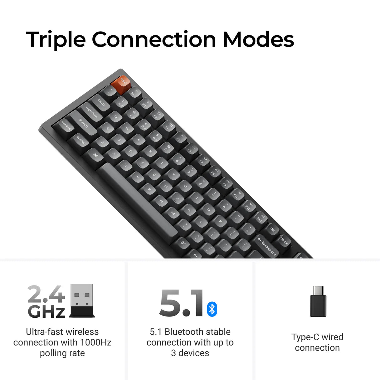 Keychron - K4 Max QMK Kabellose mechanische Tastatur