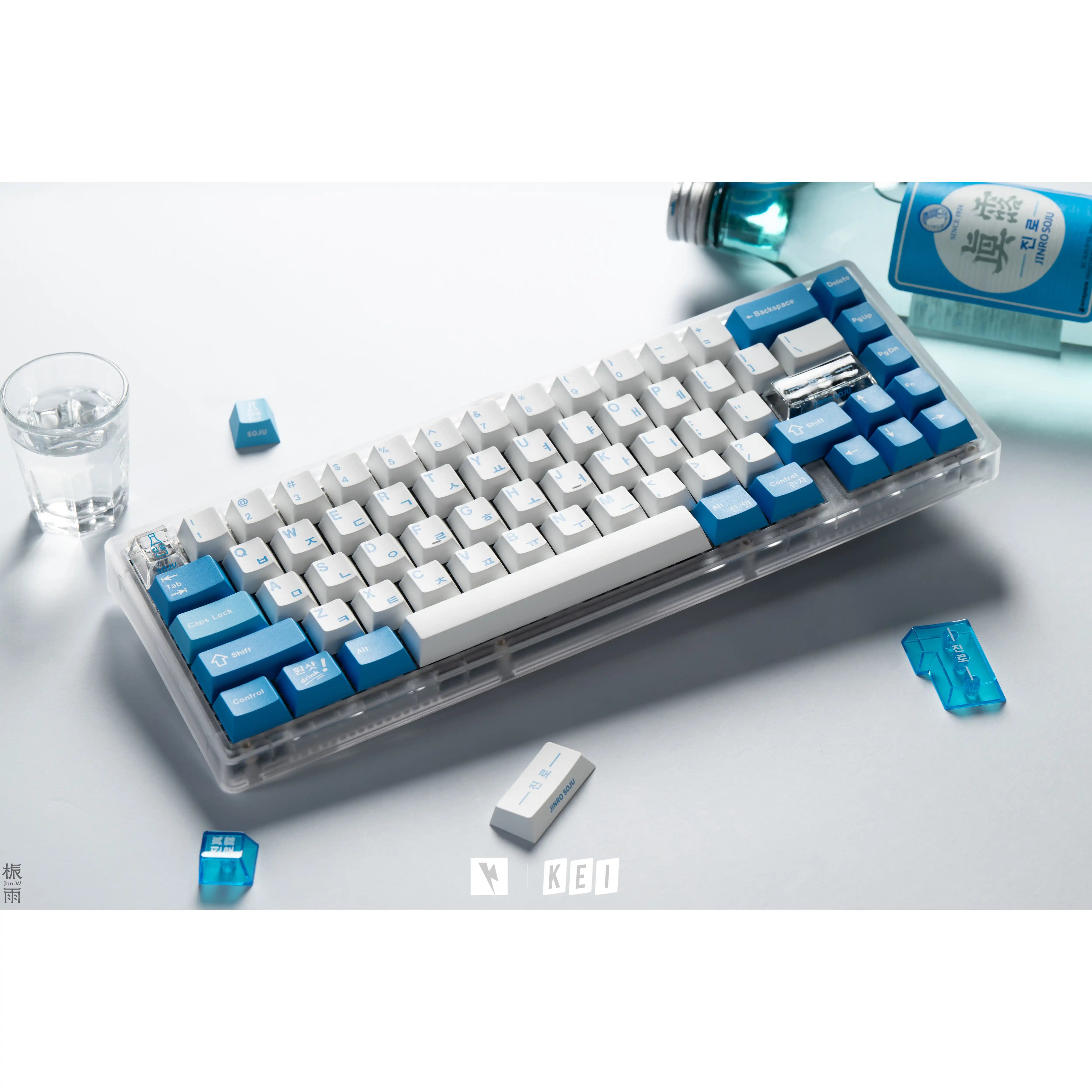 Keykobo Soju R2 キーキャップセット Base+Stripe Keykobo Soju Blue R2 Keycap Set – ktechs