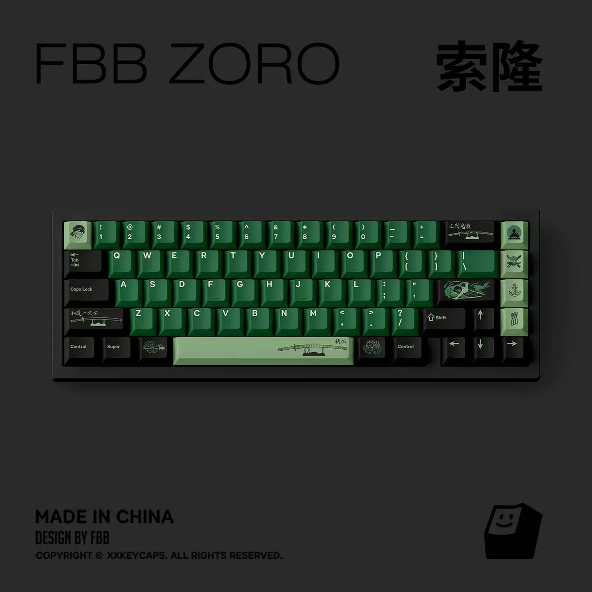 One Piece Zoro ANSI/ISO Keycap Set