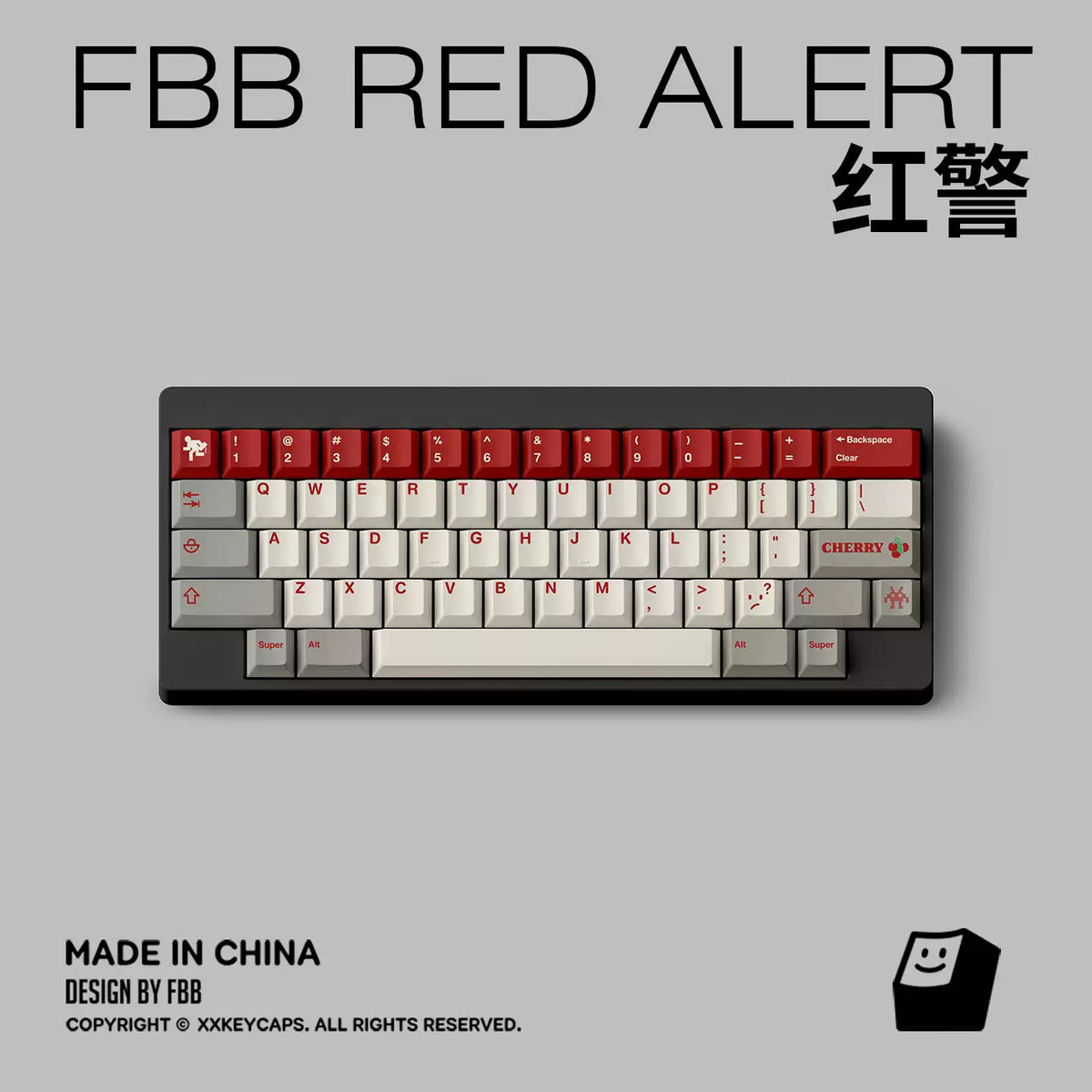 Retro Red Alert PBT ANSI/ISO Keycap Set