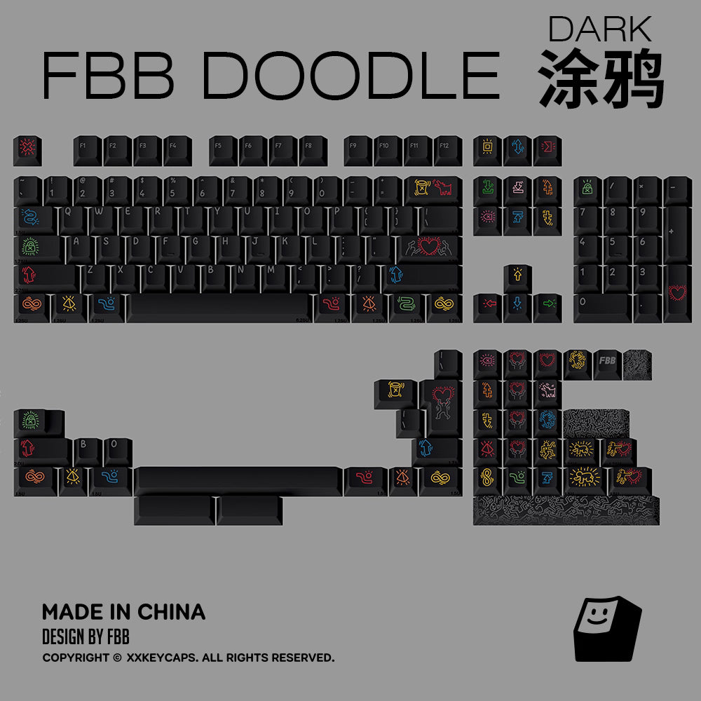 FBB - Graffiti Series Dark & White Original Keycap Set