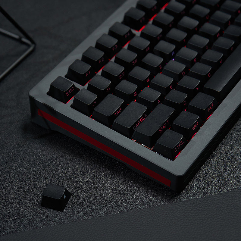 Juego de teclas PBT ISO/ANSI con grabado lateral, blanco y negro, 131 teclas