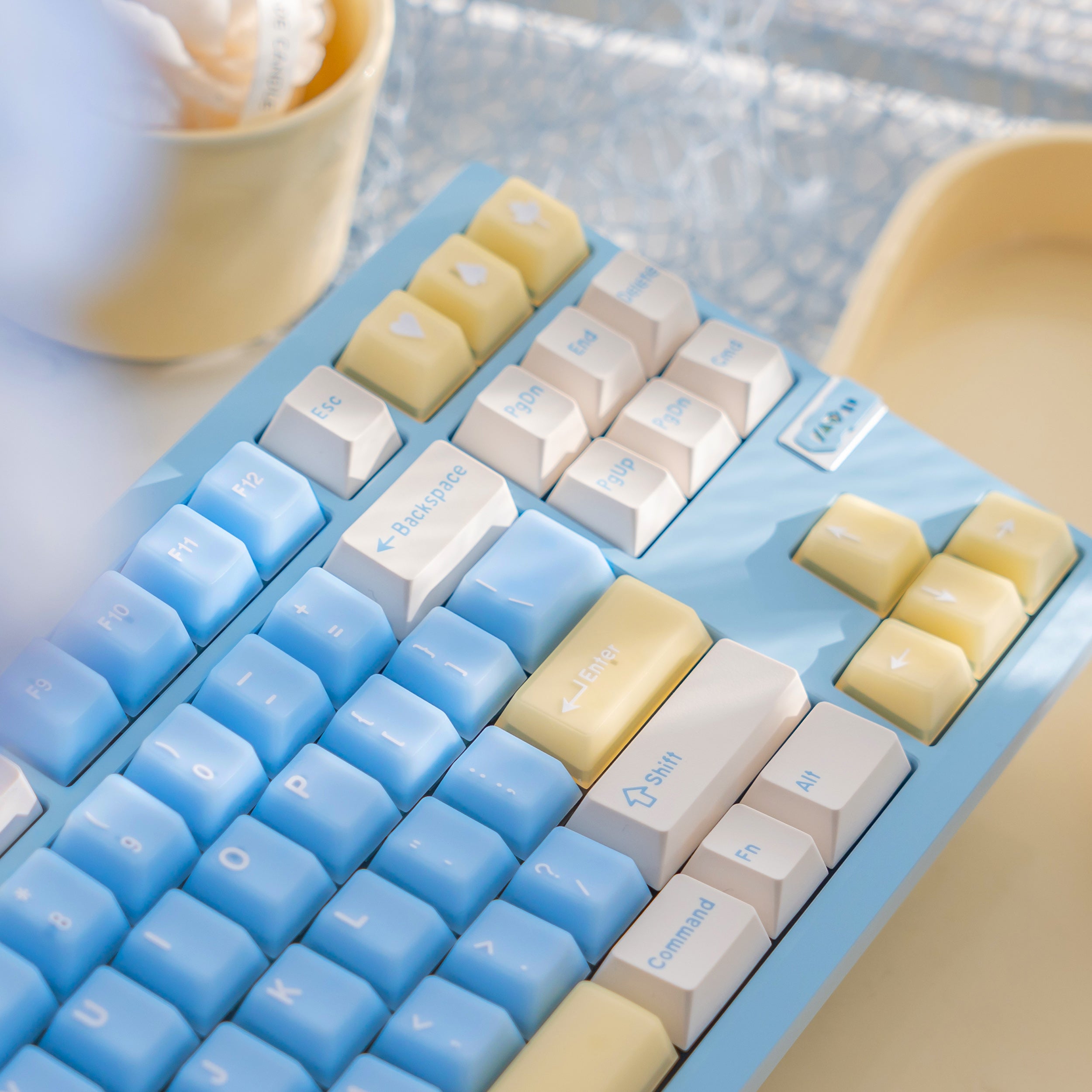 Weißer Pfirsich-Oolong / Meersalz-Soda – 164-Tasten-Set mit durchscheinenden Tastenkappen