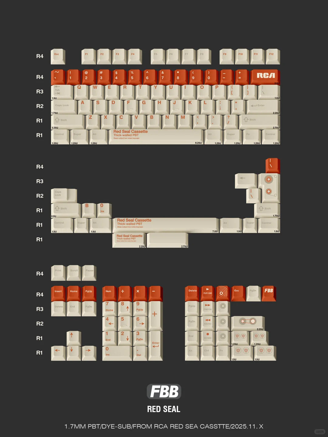 FBB - Red Seal (Magic Rice) Original ISO/ANSI Keycap Set
