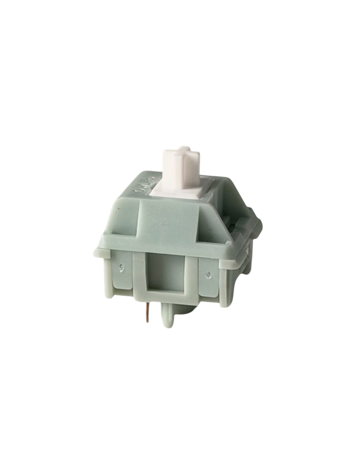 OZO Keyboards OwLab London Fog linear mechanical switch with a grey polycarbonate housing and white UPE long-pole stem.