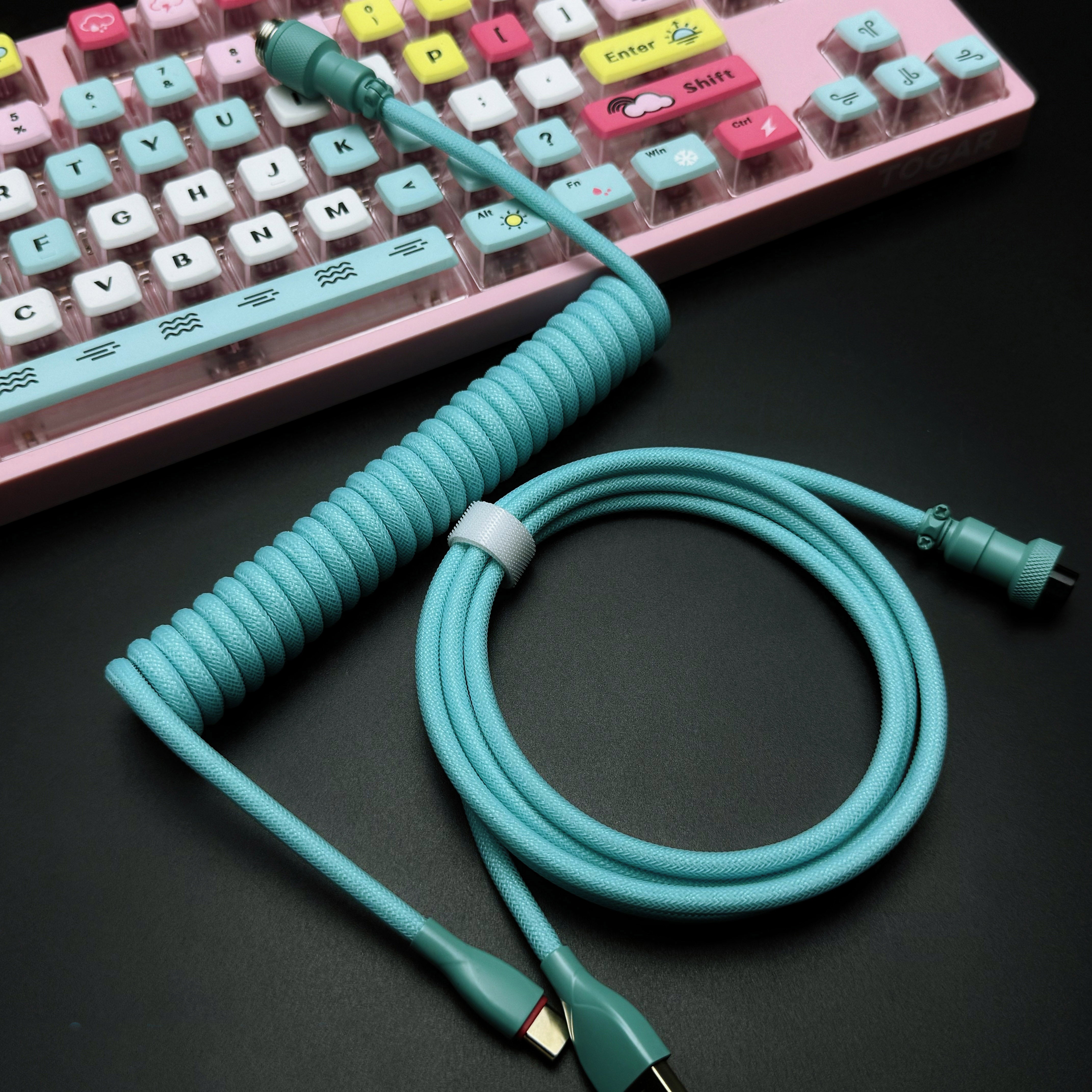 OZO Classic Spiralkabel USB auf USB-C für mechanische Tastaturen