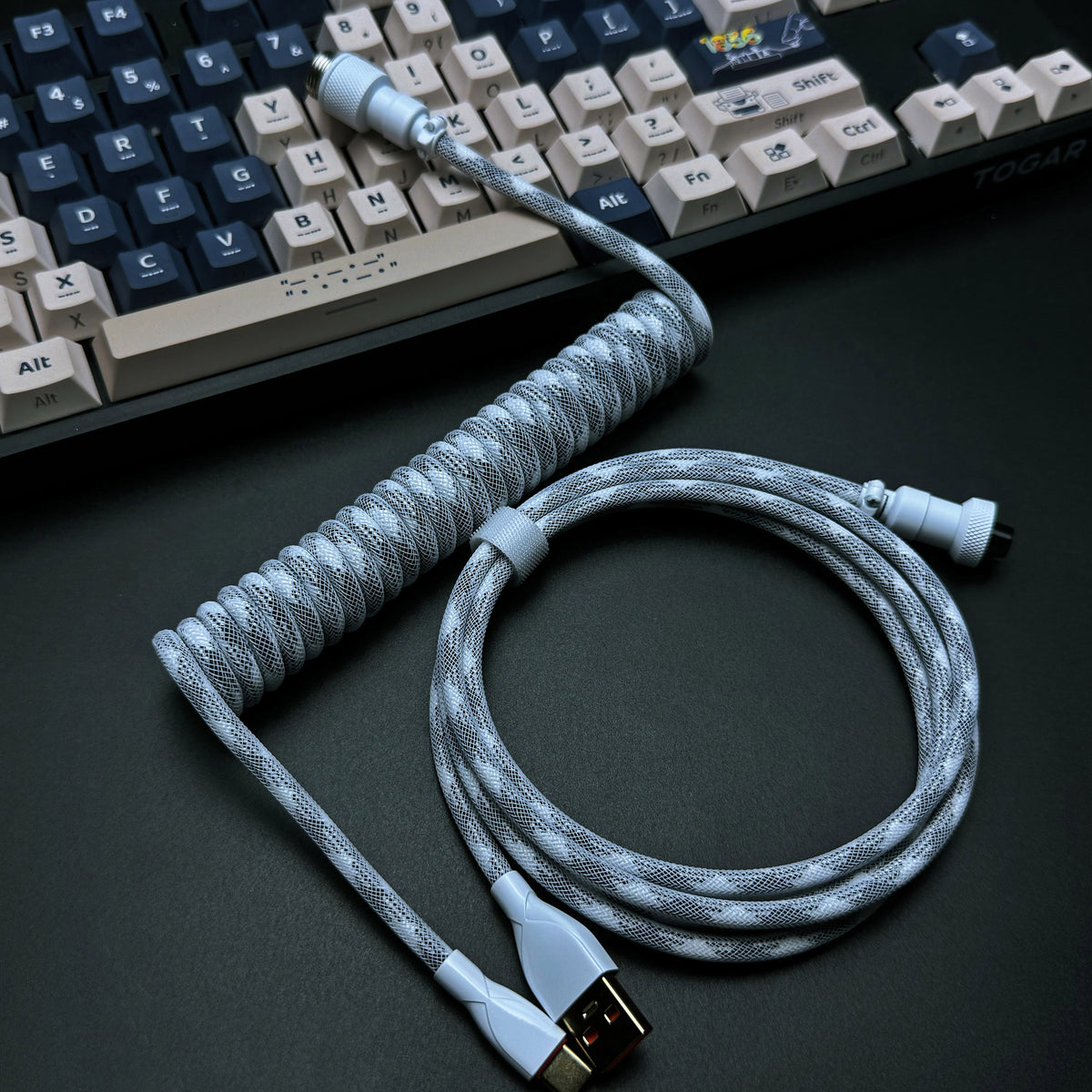 OZO Classic Coiled USB to USB-C Cable for Mechanical Keyboards