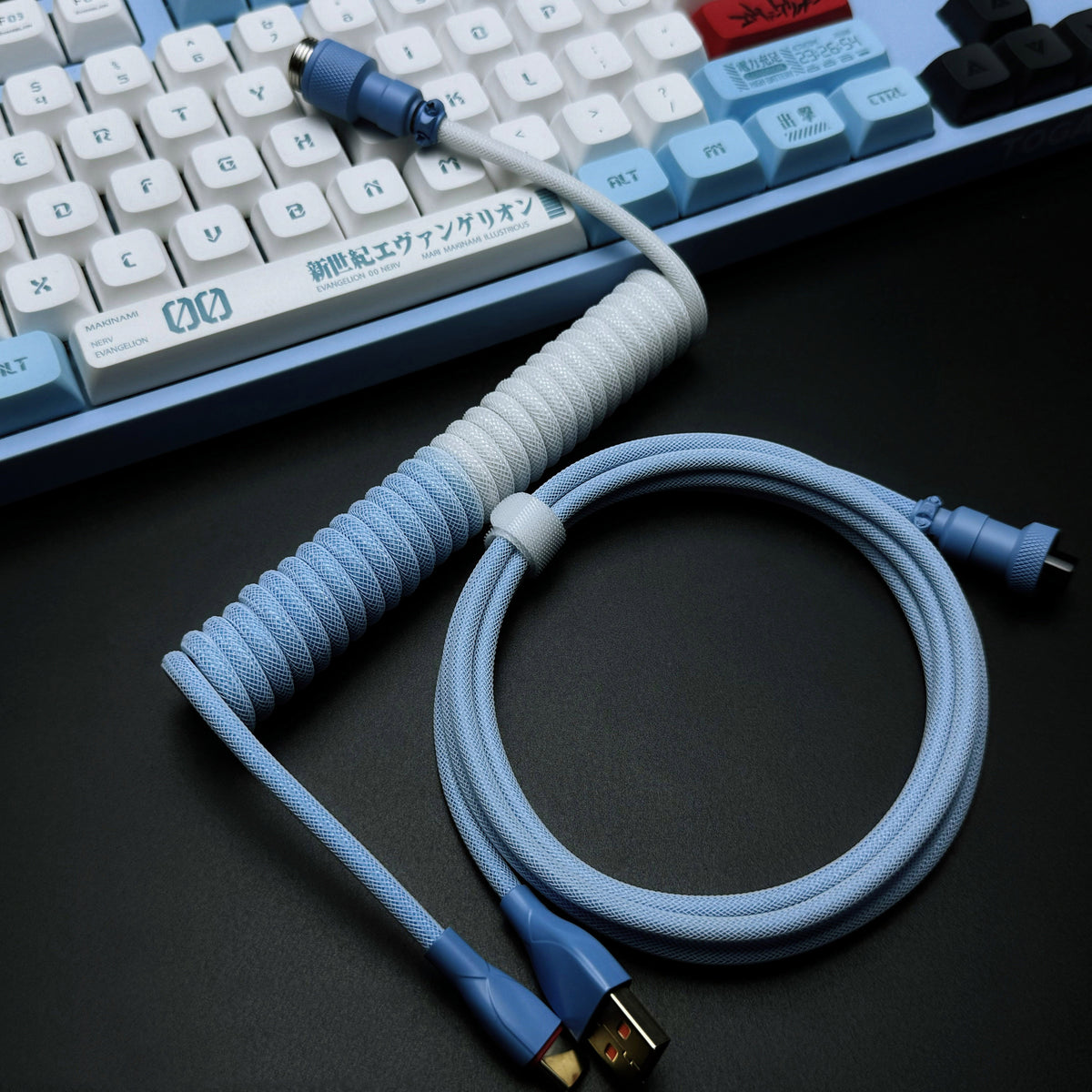 OZO Classic Coiled USB to USB-C Cable for Mechanical Keyboards