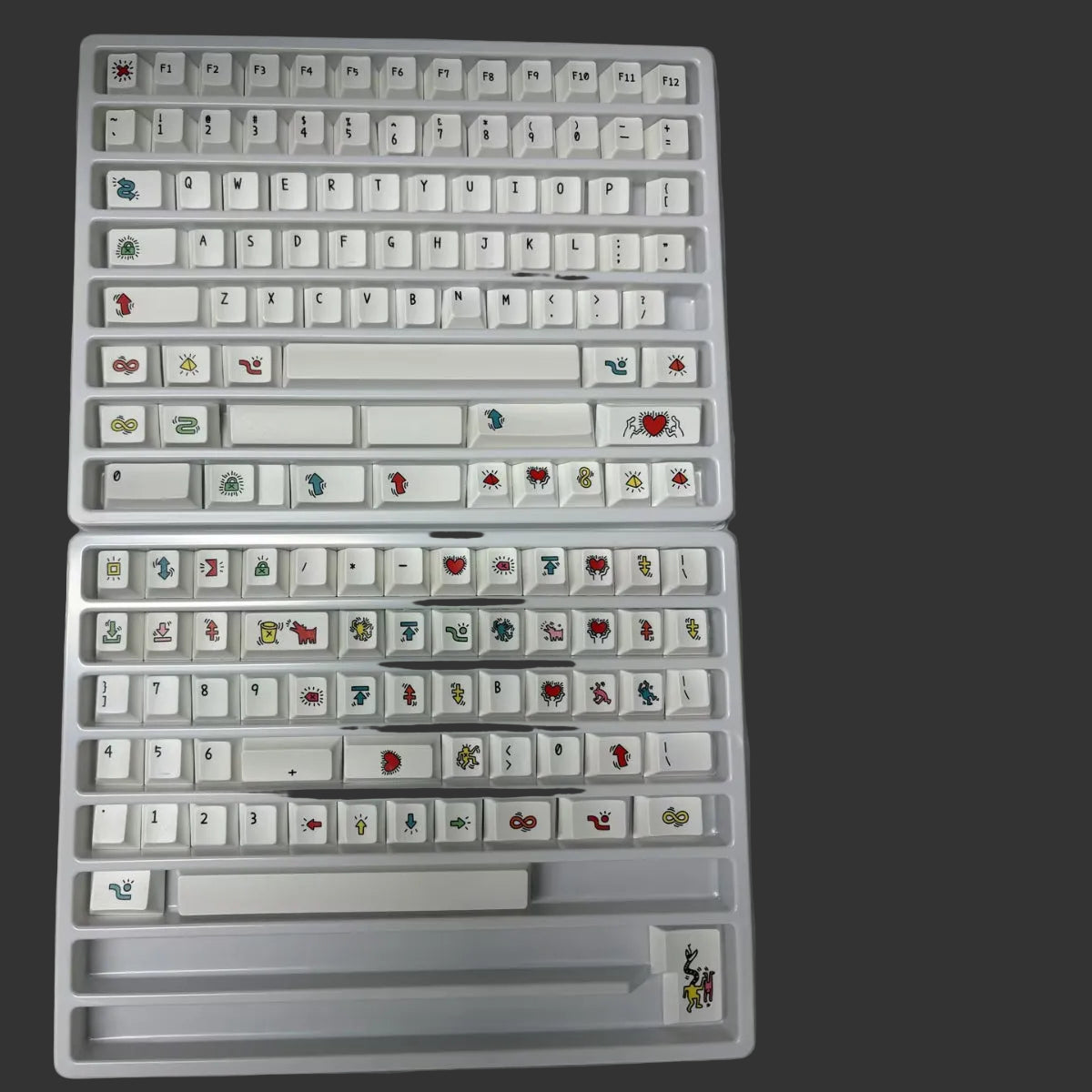 White Graffiti - PBT - ANSI Keycap Set - Cherry Profile