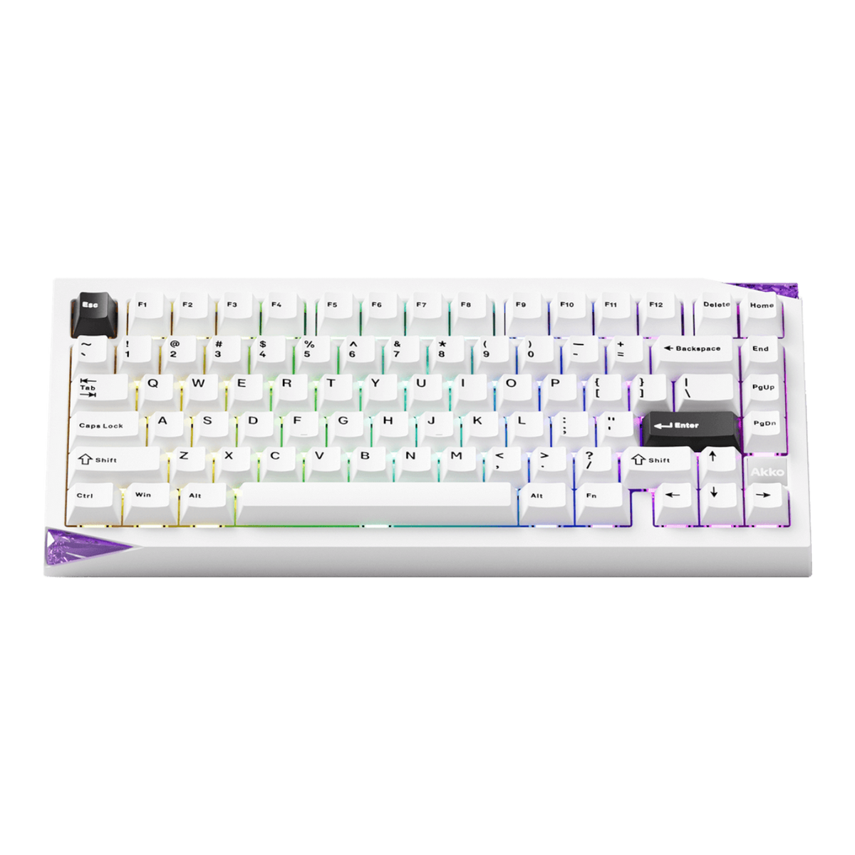 Akko Mineral 01 white mechanical keyboard with RGB backlighting