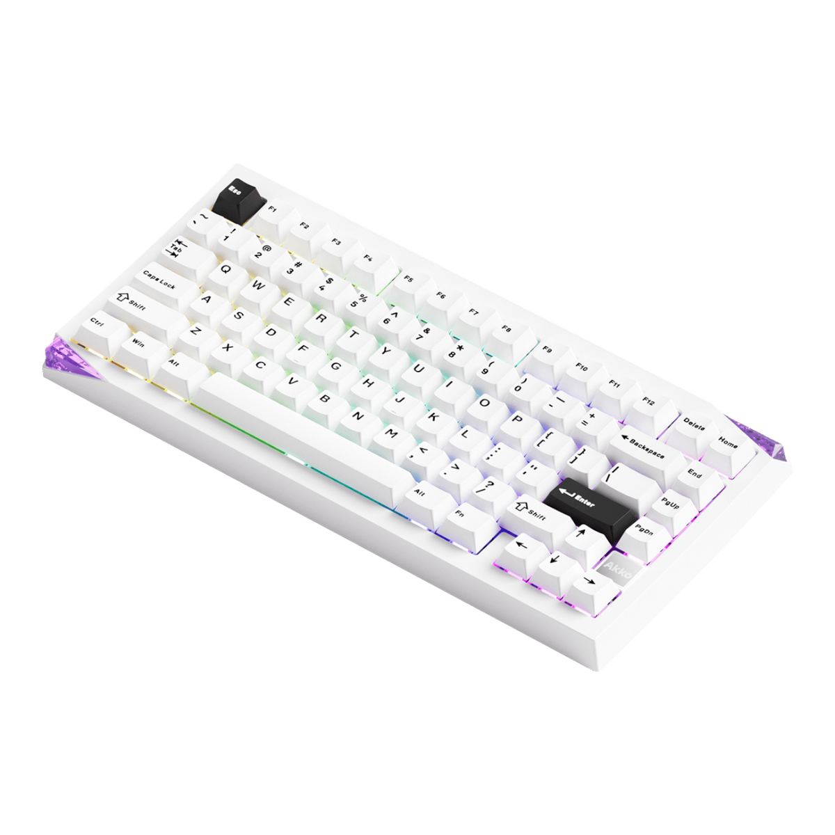 Akko Mineral 01 white mechanical keyboard from above