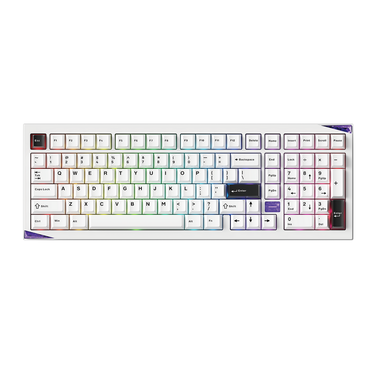 Akko Mineral 02 white mechanical keyboard with RGB backlighting #colour_white