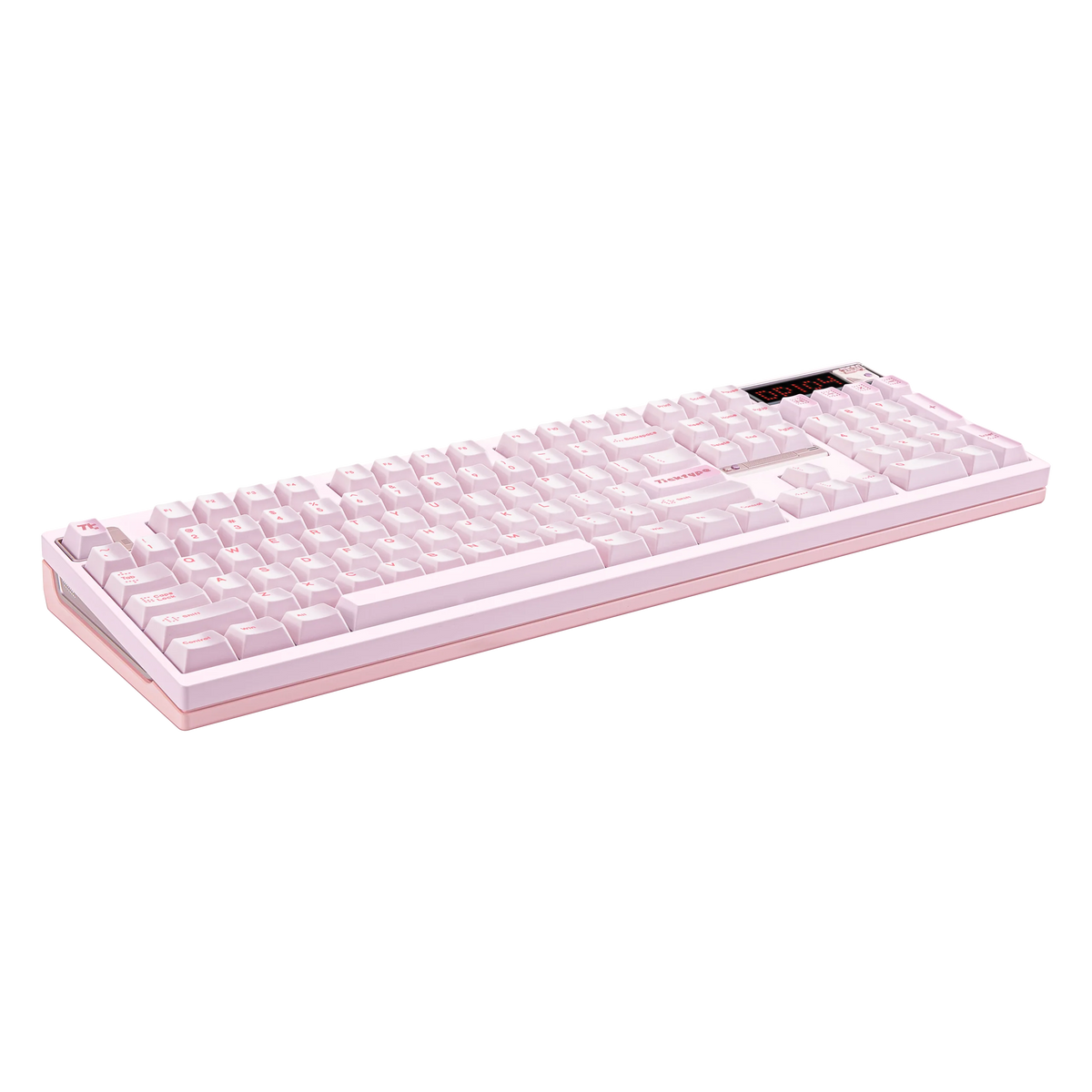 Ticktype DP104 Cat Paw Pink full-size mechanical keyboard angled front view