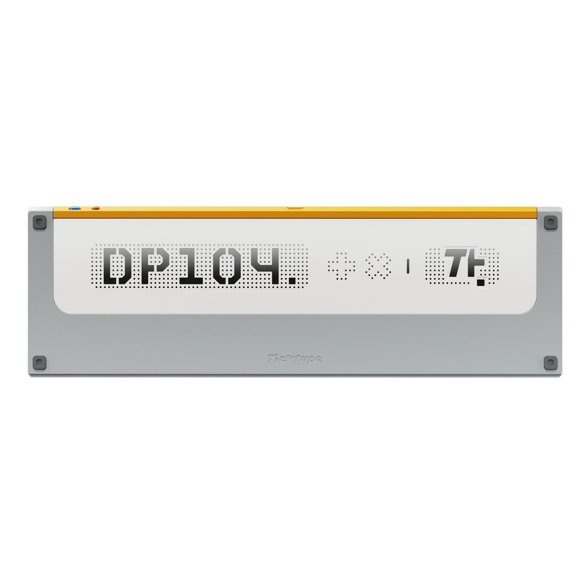 Ticktype DP104 Powder White keyboard bottom case with perforated DP104 logo and rubber feet