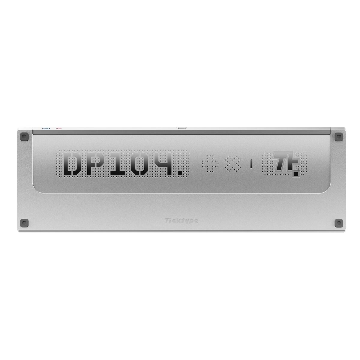 Ticktype DP104 Blue Sky keyboard bottom case with perforated DP104 logo and rubber feet