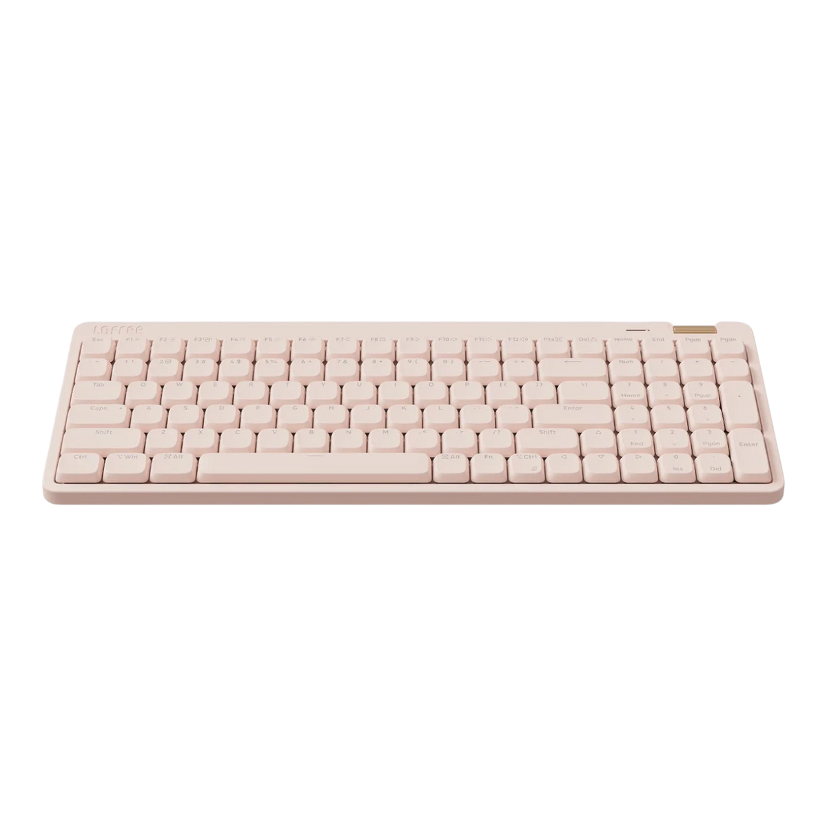 Lofree Flow Lite100 flamingo pink low-profile mechanical keyboard front view