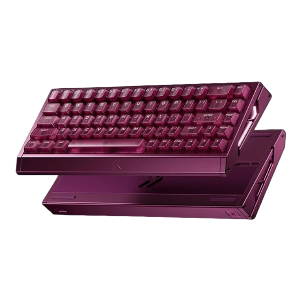 Mchose Ace 68 GT mechanical keyboard in cherry red with frosted polycarbonate keycaps and aluminium case.