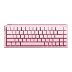 Mchose Ace 68 Turbo 65% mechanical keyboard in a soft pink aluminium case with matching pink PBT keycaps