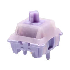 OZO Keyboards MMD Princess V5 mechanical keyboard switch in translucent purple with a POM and PTFE stem