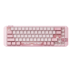 VGN FLASH 68HE compact pink aluminum mechanical keyboard with transparent magnetic switches and RGB lighting