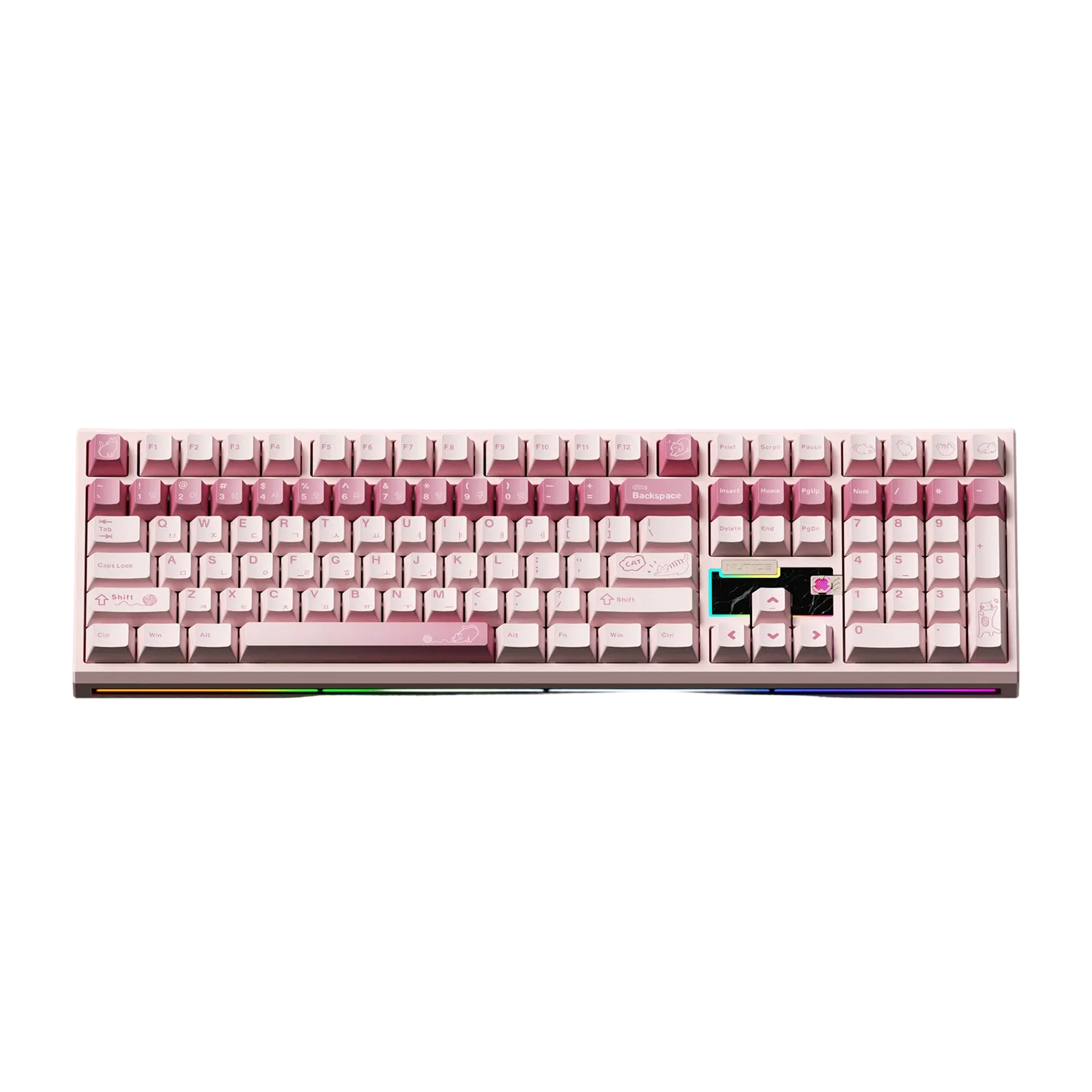Weikav Nut108 mechanical keyboard in pink with pink keycaps