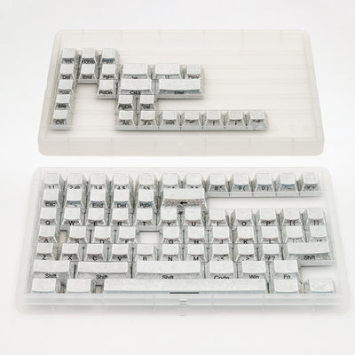Frosted Silver Cracked Side-Print - ANSI Keycap Set - Cherry Profile