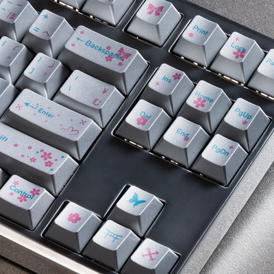 Spring Scenery Black/Silver - ISO/ANSI Keycap Set - Cherry Profile