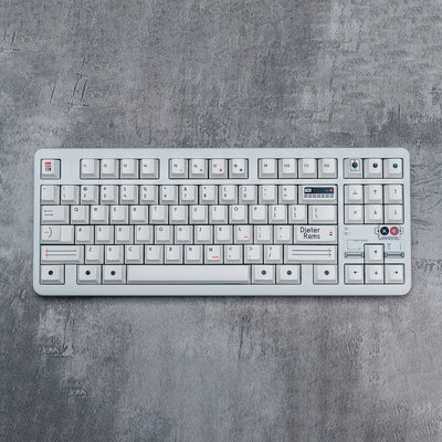 White Dieters Instrument Panel - PBT - ANSI Keycap Set - Cherry Profile