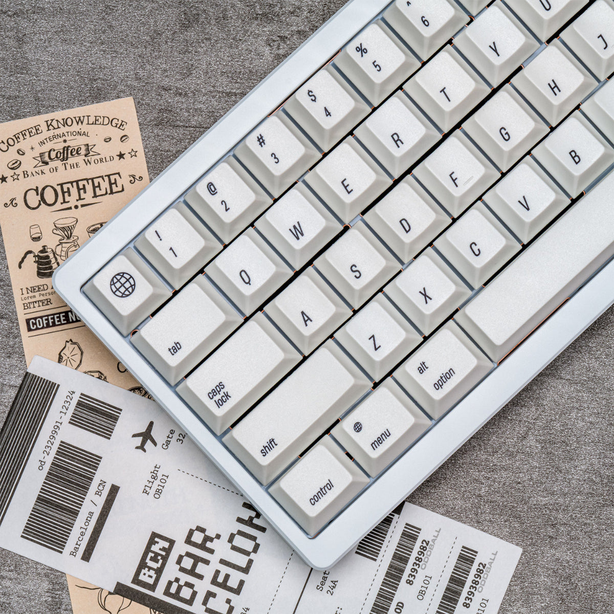 White Apple Style - PBT - ANSI Keycap Set - Cherry Profile
