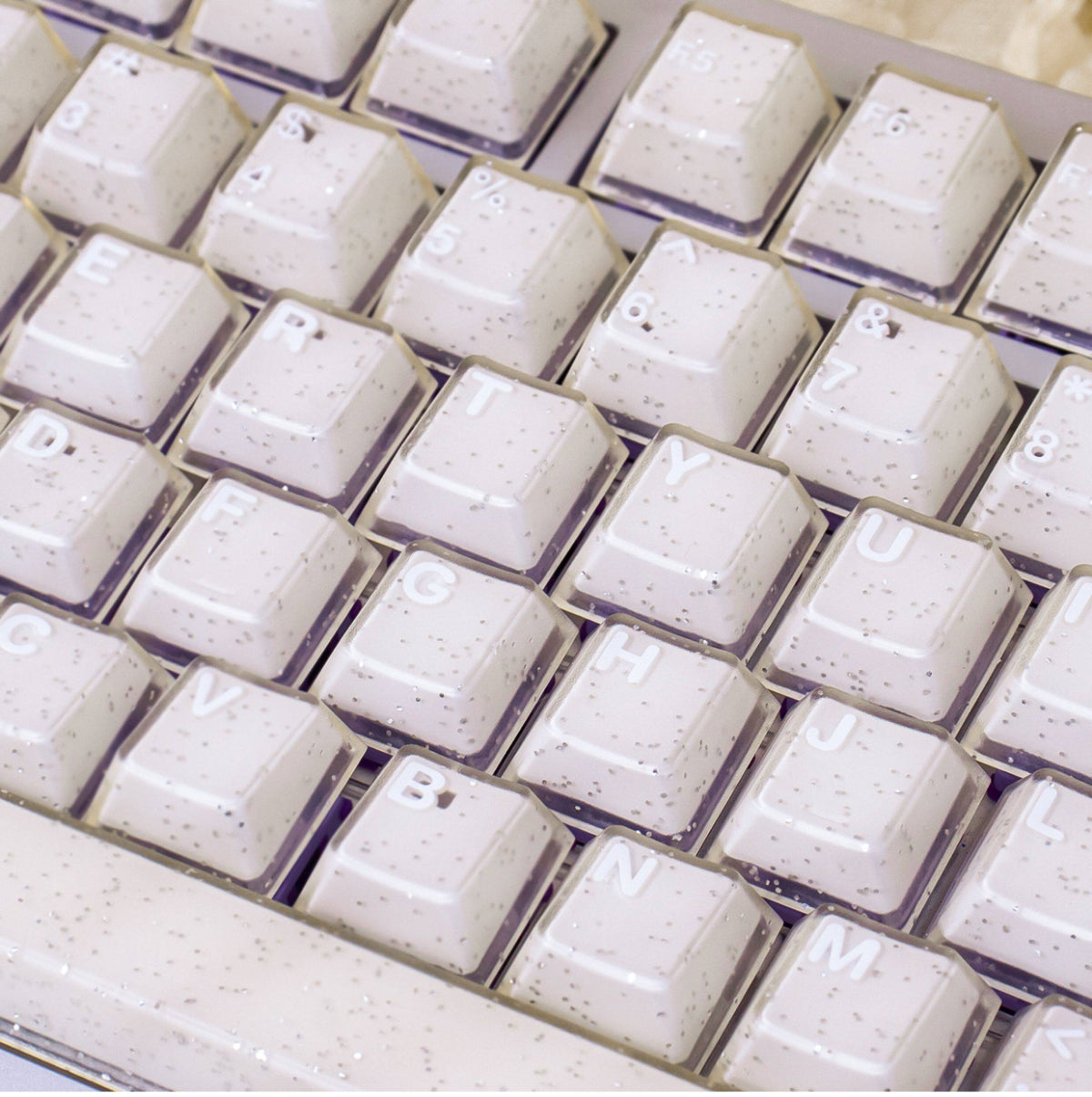Glitter Jade Transparent - ISO/ANSI Keycap Set - Cherry Profile