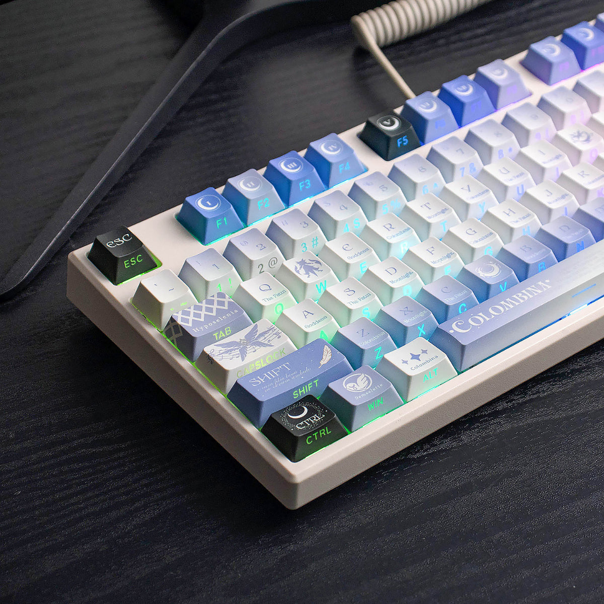 Moon Maiden Side‑Lit - PBT - ISO/ANSI Keycap Set - Cherry Profile