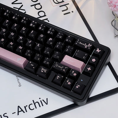 Spring Scenery Black/Silver - ISO/ANSI Keycap Set - Cherry Profile