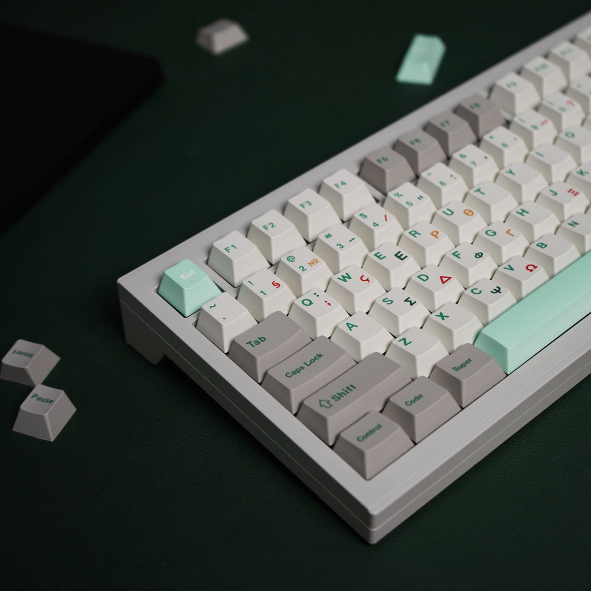 Vintage Green Greek – 147-Key PBT Cherry Profile ANSI Keycap Set