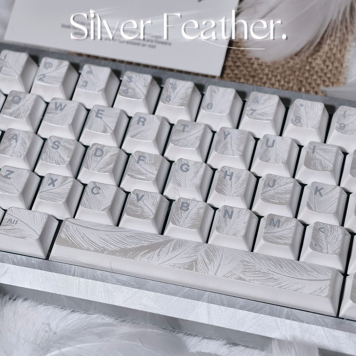 Silver Feather - PBT - ANSI Keycap Set - Cherry Profile