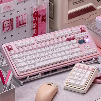Mint Pink Spring- PBT - ANSI Keycap Set - Cherry Profile