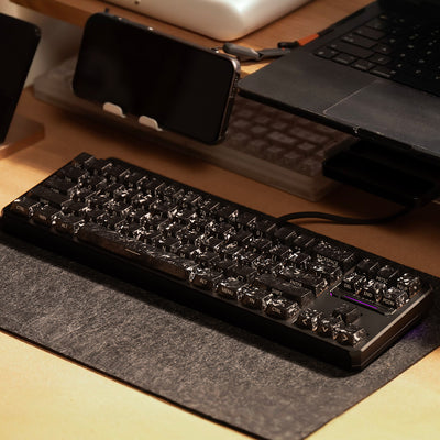 Black & White Carbon Texture Side-Print - ANSI Keycap Set - Cherry Profile